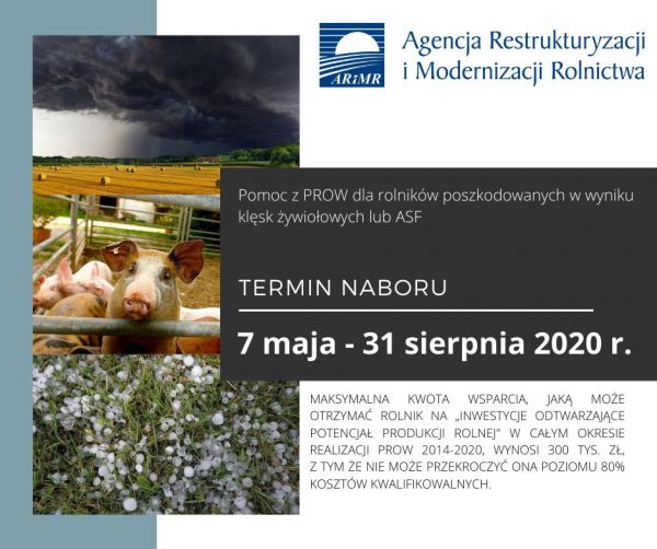 zdjęcie do
												 artykułu Ogłoszenie Prezesa Agencji Restrukturyzacji i Modernizacji Rolnictwa o możliwości składania wniosków o przyznanie pomocy